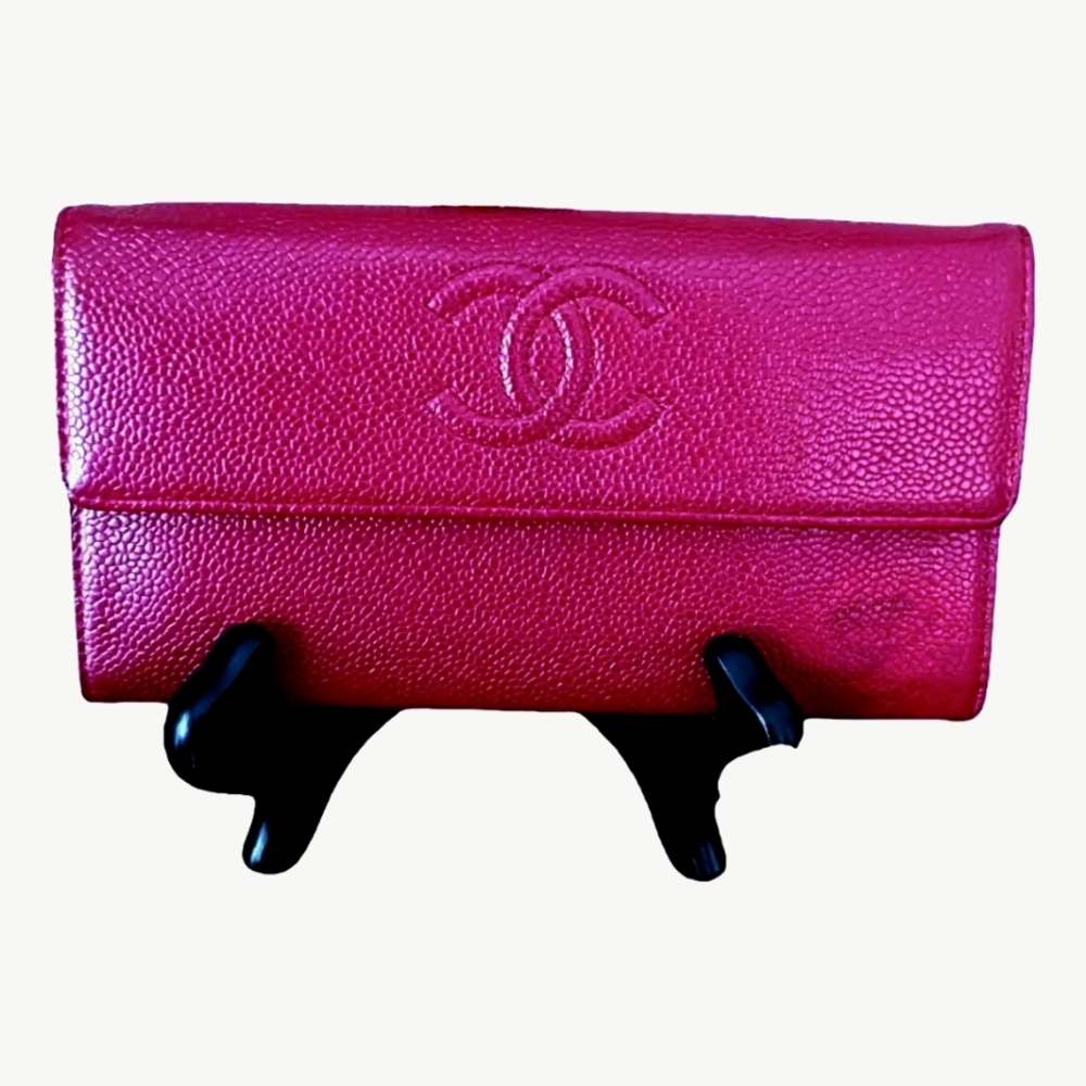 CHANEL COCOMARK CAVIAR LONG WALLET